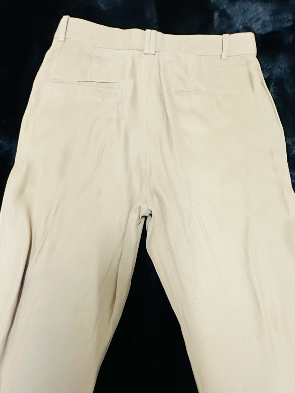 Zara Khaki Beige Wide Leg Trousers High Rise Straight Pants Size Small - Picture 11 of 13